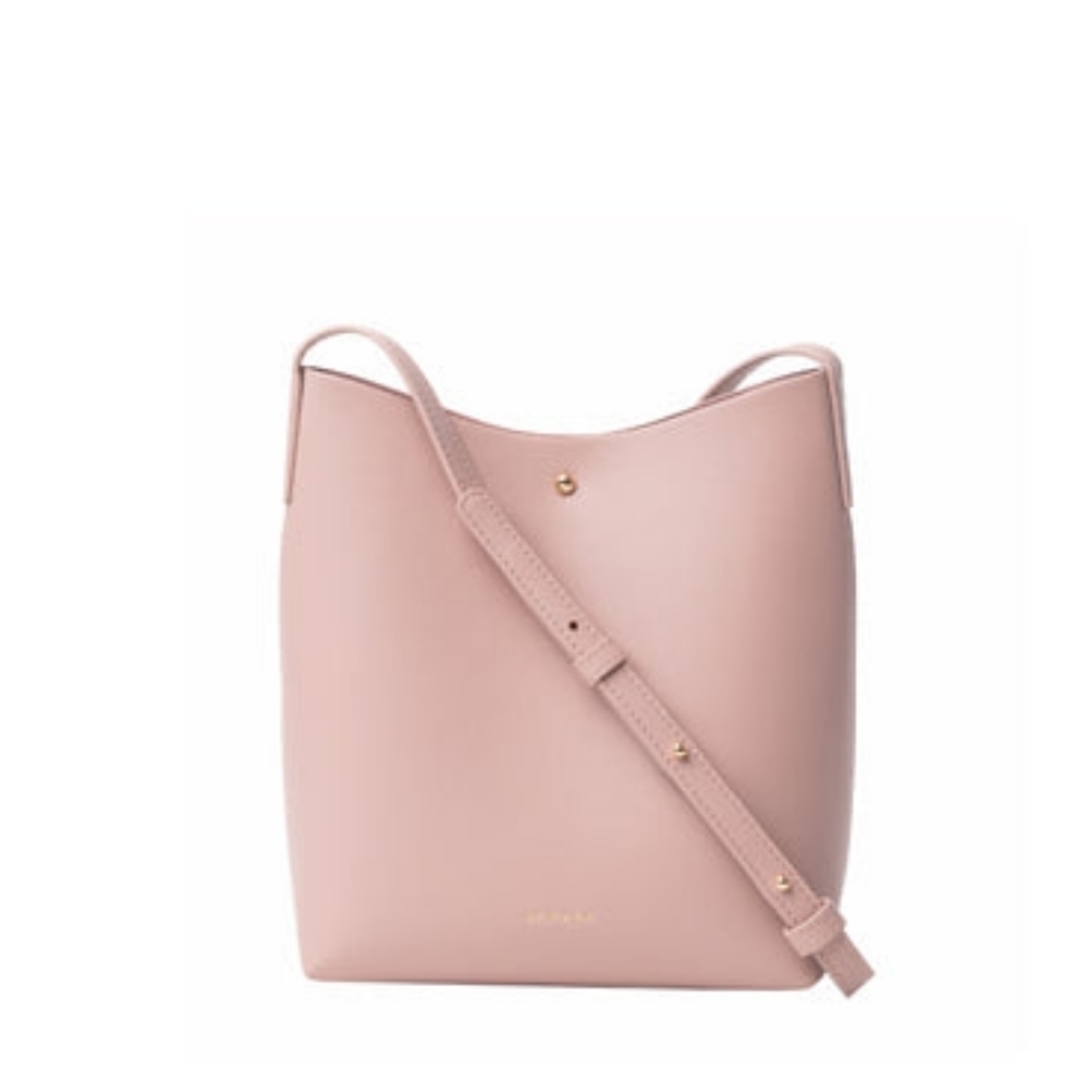 Anthropologie Blush Pink Crossbody Bucket Bag